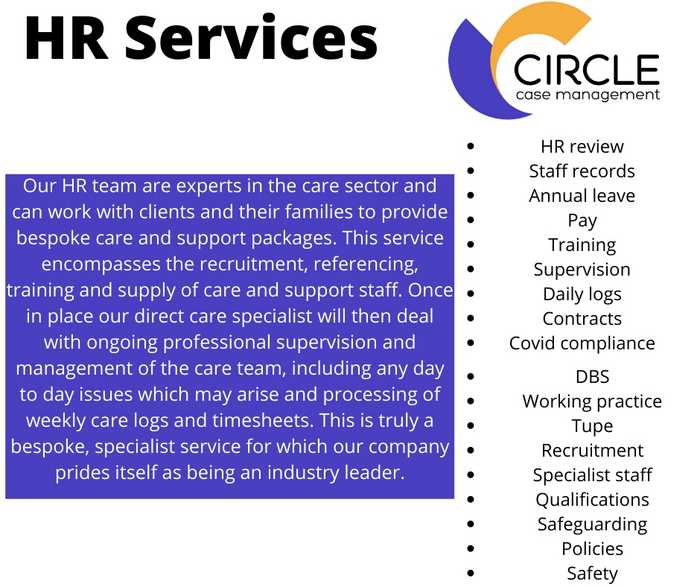 Circle Case Management HR Services Infographic